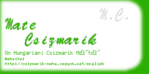 mate csizmarik business card